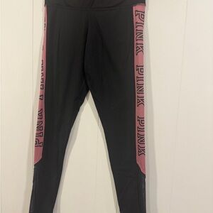 PINK Victoria's Secret Black and Pink Leggings